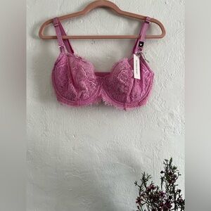 Victoria's Secret Hot Pink Lace Underwire Bra